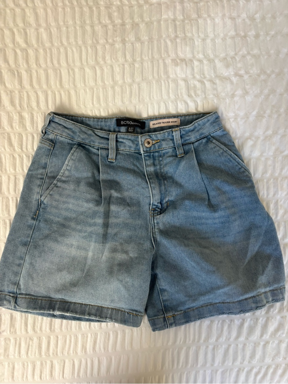 BCBGeneration Light Blue Relaxed Denim Shorts - Women